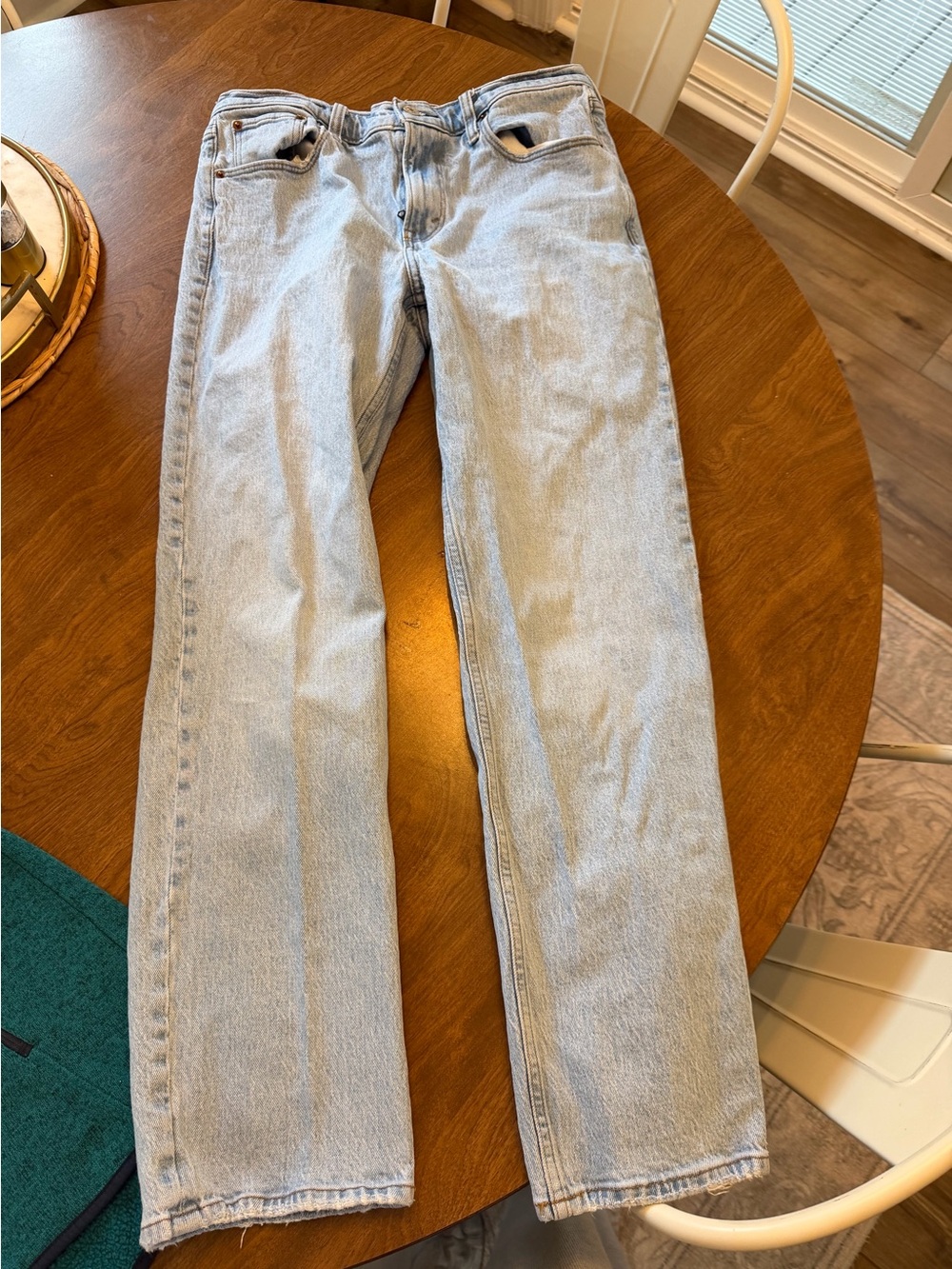 Abercrombie & Fitch Light Blue Straight-Leg Women's Jeans